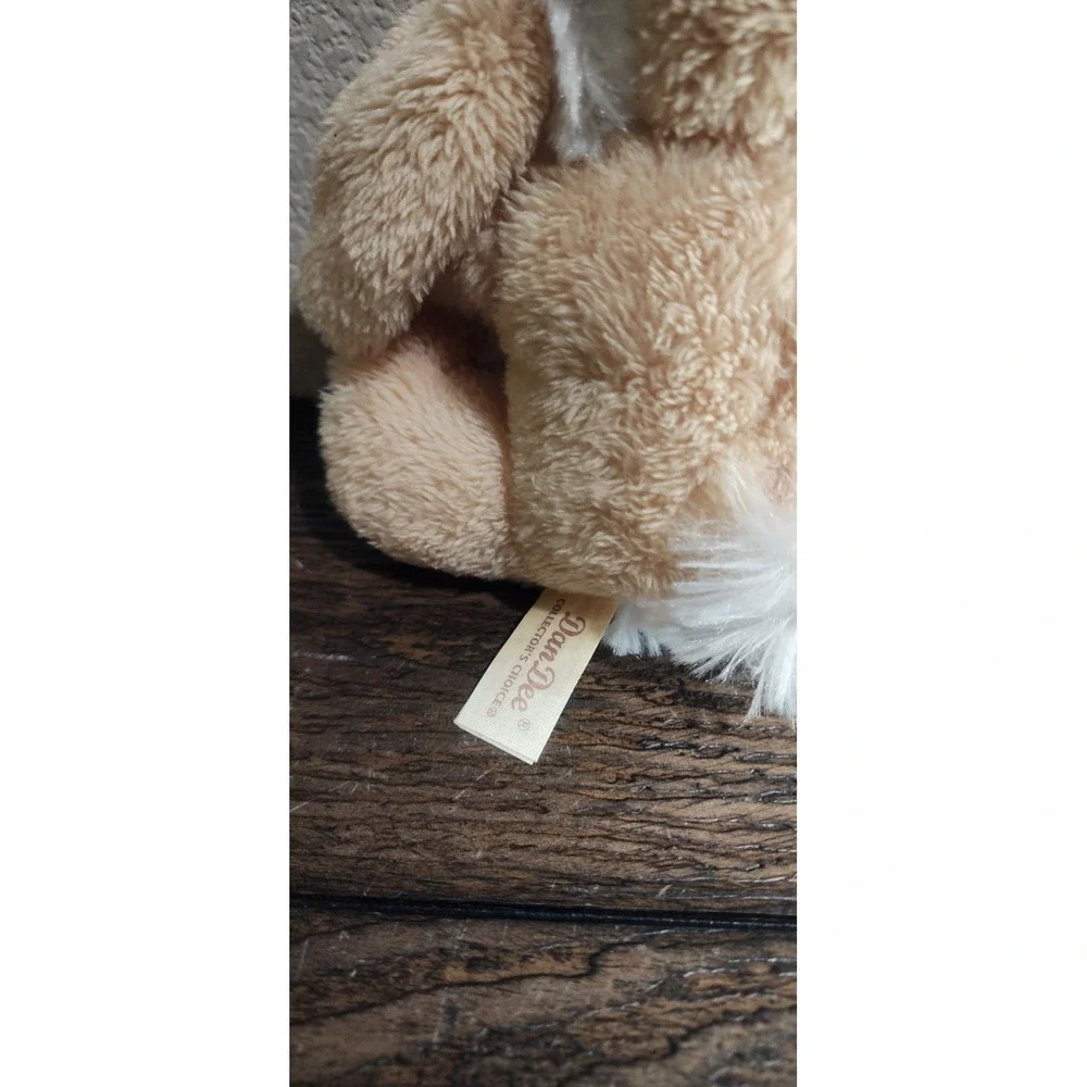 Dan Dee Plush Bunny Rabbit Tan White Stuffed Animal w Bow Soft Toy